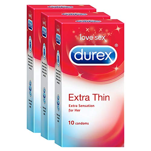 Durex Condoms - 10 Count (Pack of 3, Extra Thin) RS.400.00