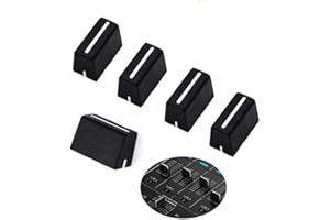 THEAQUE Lot de 5 boutons de fader universels de rechange pour manette de DJ, console de mixage, Pioneer DJM, DDJ, XDJ, Denon Numark AKAI RANE VESTAX (Noir)