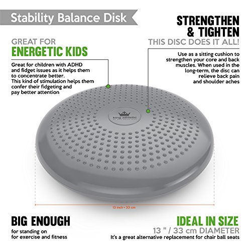 Ballsitzkissen mit Noppen :: Sitzkissen mit Pumpe :: Bestes Balancekissen für Training & Workout :: Bestes Gleichgewichtskissen für energetische Kinder / ADHS / Zappelphilipps :: für Klassenzimmer :: Orthopädisches Ballkissen fördert Koordination & Balance :: 100%-Geld-zurück-Garantie & lebenslange Gewährleistung - 2