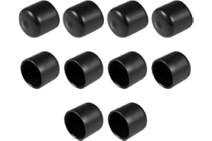 TA-VIGOR 10Pcs Rubber End Caps, 22mm ID Round Flexible Screw End Caps Thread Protectors, Black Vinyl Bolt Covers Rubber Covers for Screws, Tubes, Cables, Wires, etc