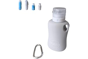 Mablik® Botella Pipi Perros Silicona 150 ml, Color Gris Claro. Botella Pipi Perros Calle, Flexible y Portátil Antigoteo, Resistente, Chorro a Presión. Con Mosquetón (Gris 150 ml)