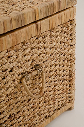 VIVANNO Elegante Truhe Wäschetruhe aus Wasserhyazinthe „Lea“, Natur,84cm - 4