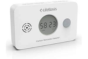 LifeBasis Détecteur de Monoxyde de Carbone et Humidité en Temps Réel, Detecteur de CO avec Affichage Numérique et Durée de Vie de 10 Ans, Conforme à la Norme EN50291