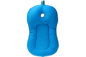 belupai Almohadilla de baño para bebé, cojín de baño plegable para recién nacidos, Asiento de bañera cojín de apoyo (Azul)