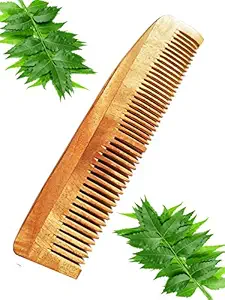 Evana Handcraft Pure neem wooden comb for hair growth| Model 7 | women/men/kids | anti dandruff | Thin and Wide Teeth | Non-static | Eco-Friendly