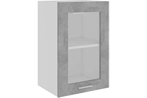 vidaXL Armario de Cocina Muebles Mobiliario Duradero Mesa de Trabajo Almacenamiento Cuenco Plato Olla Alacena Contrachapada Gris Hormigón 40x31x60cm