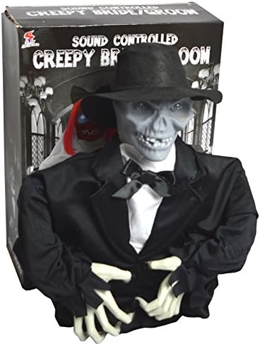 Scary Halloween Party House Voice Controlled Skeleton Groom Toy Horror Prop Accessory