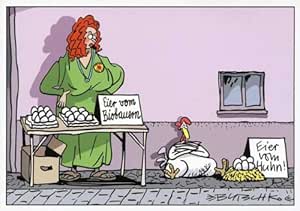 Lustige Cartoon Postkarten Eier Vom Biobauern Amazon De Burobedarf Schreibwaren