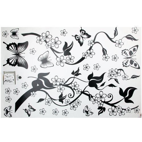 Wandtattoo Wandaufkleber Wandtatoo Wandsticker Schmetterling Baum Reben