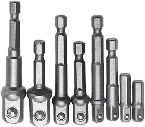 Feifox 8-Pieces Impact Socket Adapter/Extension Set.Hex Shank Drill Bits Set 1/4 3/8 1/2 Bits New Impact Grade Socket Adapter | Power Extension Bit Set for Drills
