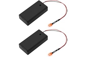 OTOTEC Lot de 2 Fausses alarmes LED Rouges de 5 mm avec Support de Piles pré-câblé pour Voitures Bateaux Motos garages Piles AA Non incluses