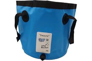 PBP Seau pliant 20L - "DWAYNE" avec raccord rapide de tuyau (bleu)