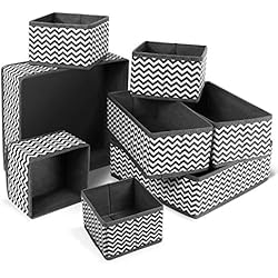 Libershine 8pcs Boite Rangement Ouvertes en Textile Non-Tissé, Armoire, Placard, Boîte De Rangement Pliable et Respirant, pour Chaussettes, sous-Vêtements, Cravates, Jouets