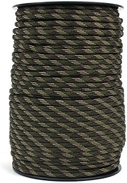 CoolBuyMall 550 Mil Spec Type III 9 Strand 4MM Tactical Paracord / Parachute Cord, 650lb Breaking Strength, 100M(Approx 328 Feet) Continuous, eight colors available (Forest camo)