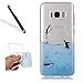 Produktbild Handyhülle für Galaxy S8 Plus,Silikon Hülle für Galaxy S8 Plus,Leeook Ultra Dünn Flexibel Transparent Silikon Bumper Schale Rückseite Handyhülle Schutzhülle Kreative Lustig Delphin Wasser Durchsichtige TPU Crystal Clear Case Backcover Tasche Etui für Samsung Galaxy S8 Plus + 1 x Schwarze Eingabestift-Delphin,Wasser
