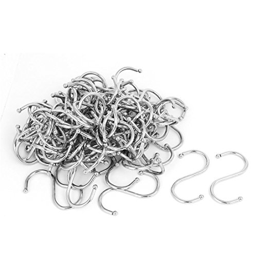 sourcingmap® 100Stk Küche Löffel Pan hängenden Metall S förmigen Haken Kleiderbügel Silberton
