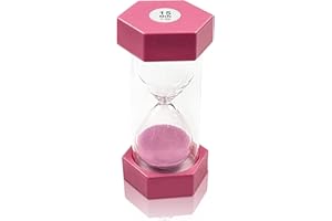 DREAM HORSEX Sanduhr für Kinder, Sanduhren Set Kinder, Sechseckiger Sanduhr-Timer, sanduhre, Sanduhr Glas Timer, Küchen-Timer-Uhr, Zeitmanagement(15 Minuten, Rosa)