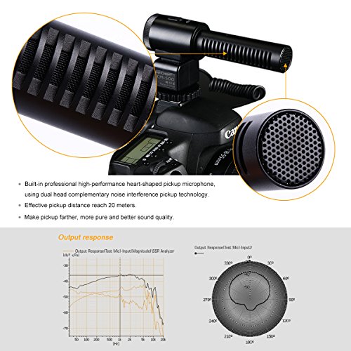 K F Concept Microphone Enregistrement Microphone cam  scope Interview Cam  ra DV pour Canon Nikon Appareil Photo Reflex num  rique DSLR