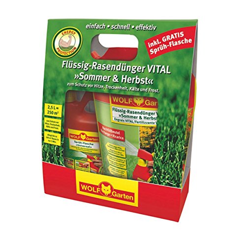 WOLF-Garten Set LV 250 R Flüssig-Rasendünger VITAL Sommer und Herbst 4009269388818, 30 x 130 x 350 cm, rot/gelb, 3848035