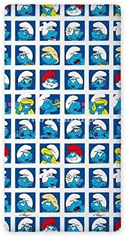 Maxi &amp; Mini Idea Decorative The Smurfs Smurfs fitted sheet 90 x 200 cm 100% Cotton