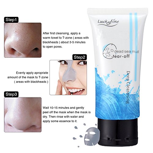 Totes Meer Peel off Maske, LuckyFine Reinigungsmaske Tiefenreinigung Mitesser Akne Entferner Gesichtsmaske + 1pcs Gesichtsmaske Pinsel - 4