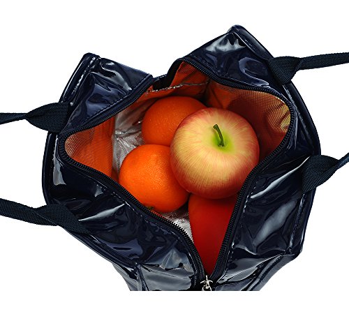 iSuperb Wasserdicht Kühltasche Mtagessen Tsche Isoliert Lunch Taschen Lunch Bag Cooler Bag für Arbeit und Schule 22x13x18.5cm (Dunkelblau) - 7