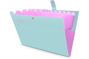 HAISSKY Carpeta Clasificadora A4 Carpeta De Archivos Documentos Impermeable De 12 Compartimientos para Oficina School Home