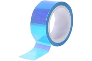 WARMHAND PHILSP - Cinta adhesiva para decoración de gimnasia rítmica, holográfica, RG, prismática, con purpurina, color azul, Onesize, Polietileno