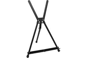 Paintersisters Chevalet de table en aluminium noir pour châssis jusqu'à 54 cm - Support pliable pour photo - Petit chevalet - Trépied