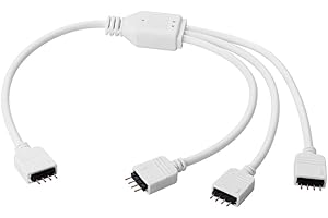 EUROHARRY Sienoc Rozdzielacz 4-biegunowy, kabel przyłączeniowy 1 do 3 portów do taśmy LED RGB zmieniająca kolor
