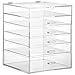 Beautify 6 Tier Clear Acrylic Cosmetic Makeup Cube Organiser With 5 Drawers & Removable Divider