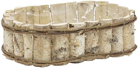 New Oval Birch wooden flower pot balcony box, 54.5 cm x 32.5 cm