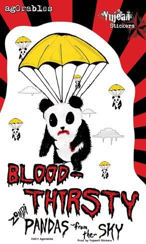 Agorables - Zombie Pandas From the Sky Sticker Decal- 4" x 6" - Weather Resistant, Long Lasting for Any Surface