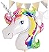 Produktbild Glanzzeit 85 x 75 cm Großer Regenbogen Einhorn Luftballon Geburtstagsfeier Kinderparty Deko Folienballon