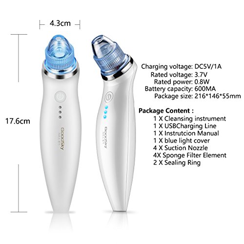 Porens Cleanser, Goodsky Adjustable 4 Nozzle Extraktionswerkzeug Gesichtspflege Anzugs Schönheit Mitesser Entferner - 6
