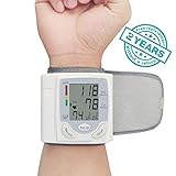 Wrist Blood Pressure Monitor - Fully Automatically Measure with Digital LCD Screen Display and Portable Case for Blood Pressure and Heart Beat - 2 Years Warranty (Battery Operated,CK-101S)