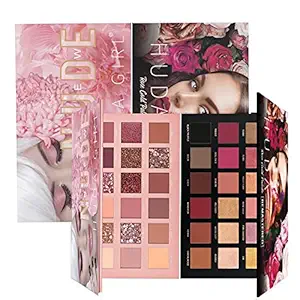 HUDA GIRL Beauty Rose Gold Remastered Edition + Nude Edition Eyeshadow Makeup Kit ( Combo Kit of 2 Eyeshadow )