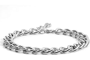 BSLVWG Punk cubano cadena de enlace collar de gargantilla de peso ligero grueso collar de cadena ovalada Enlace Declaración Hip Hop Joyería para Mujeres y Niñas