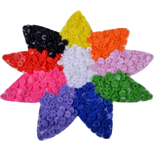 150 Sets of KAM Size 16 T3 Plastic Button Fastener Snap Studs Snaps Resin Poppers Pop Fasteners (10 colors: Red, Black, White, Yellow, Green, Orange,Royal Blue, Rose Pink, Light Pink, Violet)