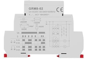Broco GRM8-02 Elektronisches Verriegelungsrelais mit LED Speicherrelais Impulsrelais AC/DC 12-240 V