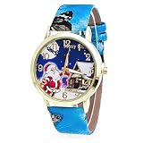 Junjie Dame Uhr Analog Armbanduhr Männer Herren Fitness Frauen Gürtel TischuhrSmartwatch wasserdicht Buckle Wasserdichte Armband Sport Leather Blumen kreative Muster Quarzuhr Lederband Älteres Muster