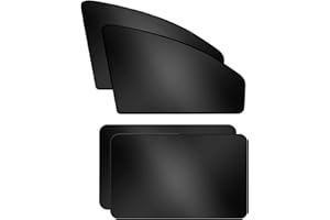 ZATOOTO Parasol Coche Lateral, Magnetico Parasol Coche Bebe, Privacidad, Anti-UV, Negro, 4 Piezas, para Descanso y Acampada