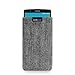 Produktbild Adore June Business Tasche für LG G4 Handytasche aus charakteristischem Fischgrat Stoff - Grau/Schwarz | Schutztasche Zubehör mit Display Reinigungs-Effekt | Made in Europe