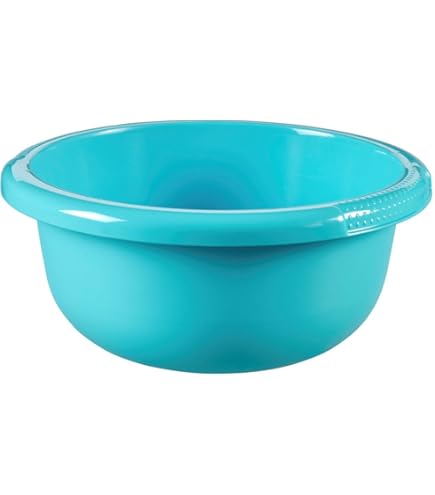 Set De 3 Bassines Rondes En Plastique Sans BPA – 5L, 7.5L Et 10.5L – Cuvettes Légères Et Résistantes – Design Moderne Et Polyvalent Pour Cuisine, Lavage, Entretien, Jardin (Bleu-Gris