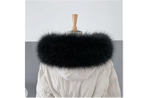 SHTGOI Collare in pelliccia sintetica rimovibile, colletto in pelliccia sintetica, colletto in pelliccia di volpe, colletto in pelliccia sintetica, colletto per cappuccio, cappotto invernale, 45 cm -