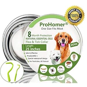 ProHomer® Collares Antiparasitario para Perros, Mata Las Garrapatas y Las Pulgas de Manera Efectiva, Impermeable Perros Pequeños, Medianos y Grandes