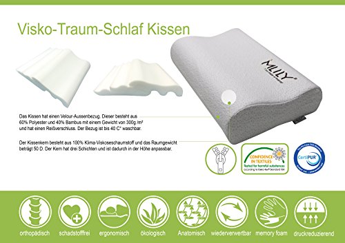 Ebitop Kissen Kopfkissen Ebi – K50.35.11 Visko-Schlafkissen 50x35x11cm, weiß - 5