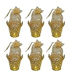 Majik Mini Bucket for Gift Purposes, Plastic Bucket for Home Decor Item, Golden, 15 Gram, Set of 6, Pack of 1