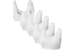 Sunvivid Teen Girls Sports Bras Cotton Wireless Underwear with All-in-one Pads Middle School High School Training Bralettes Puberty Adolescente Crop Tops for 8-16