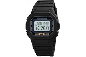 Nicoone Orologio digitale da uomo, retroilluminato, impermeabile, sportivo, resistente agli urti, con sveglia, cronometro, conto alla rovescia